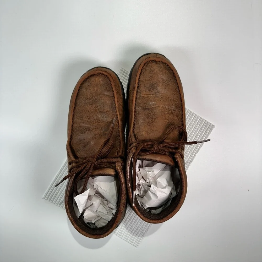 Twisted X Comfort Leather Moc Toe Chukka Shoes Brown 7.5